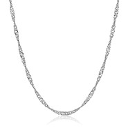 Italian Silver Singapore Twisted Chain Necklace